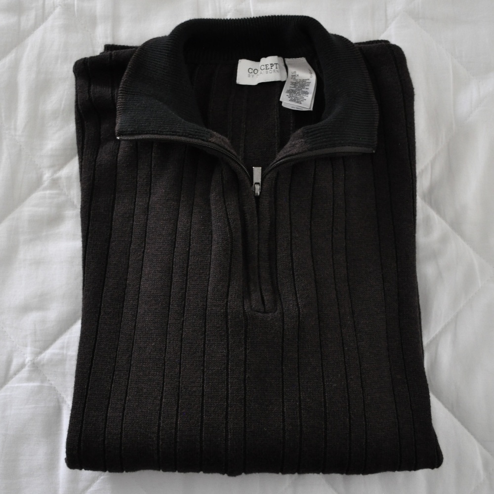 Claiborne Men's Half-Zip Sweater Brown